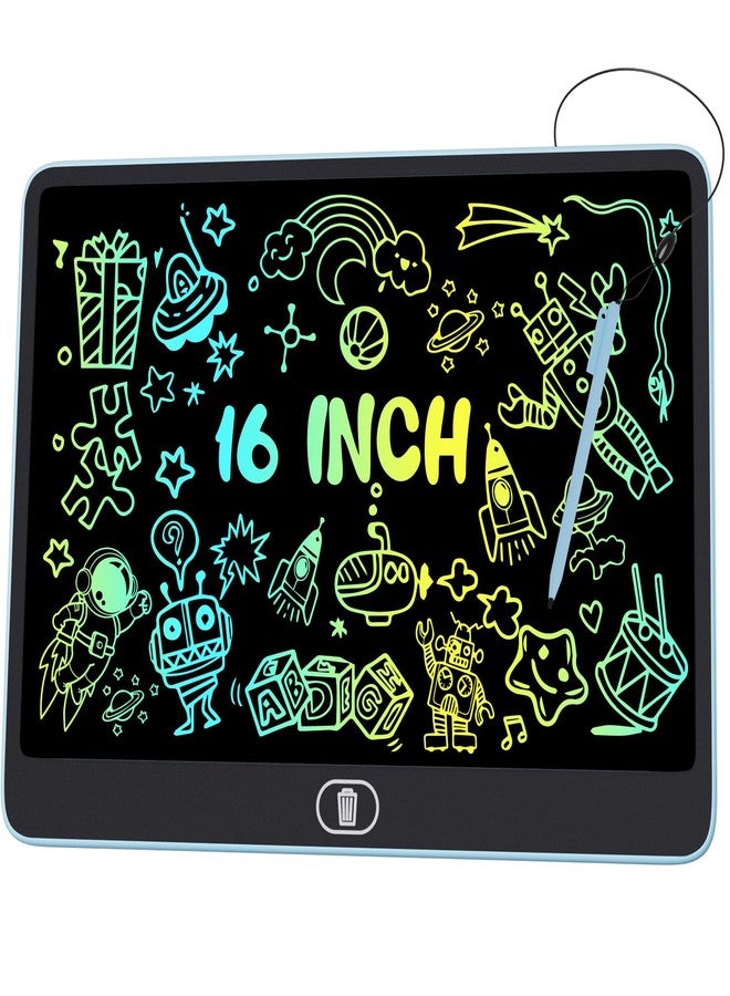 Electight 16 Inch LCD Writing Tablet for Kids [Upgraded], High Brightness Colorful Doodle Board, Eye Protection Drawing Tablet, Learning Gift and Education Toy for 3-8 Years Old Boys and Girls (Blue) - Image 1